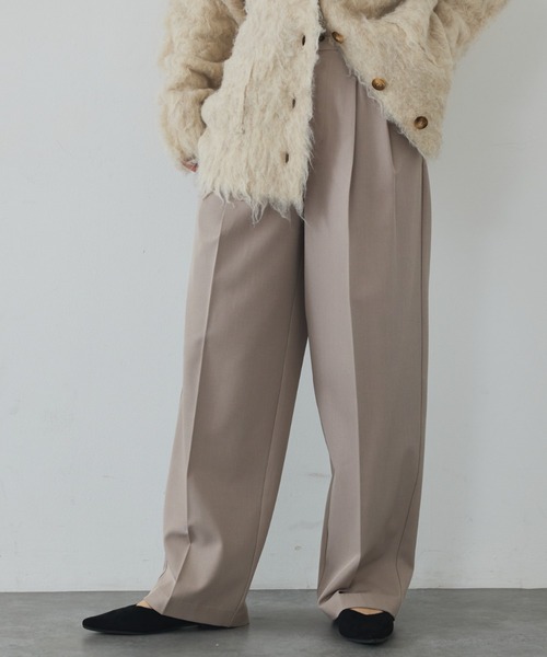 abahouse mavie（アバハウスマヴィ）の「【後ろウエストゴム】タックワイドスラックス　m_01/シーズンレス/メンズライク/美脚（スラックス・レディース・ブラック/ベージュ/グレー/ベージュ系その他/グレー系その他・40/38/36）」の9枚目の写真