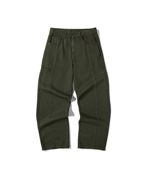 Verdnt（バーダント）の「Garment-dyed cut-pocket wide twill pants [khaki]（その他パンツ・レディース）」
