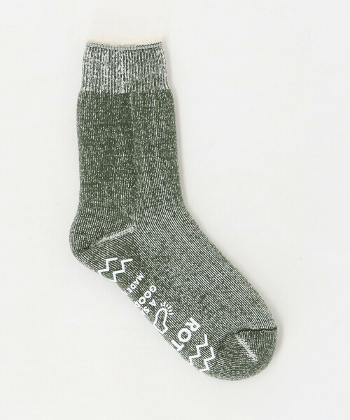 ROTOTO(ロトト)の「<ROTOTO>ダブルフェイス リブソックス(ソックス/靴下・メンズ・ダークグレー/ダークグリーン・M)」の2枚目の写真