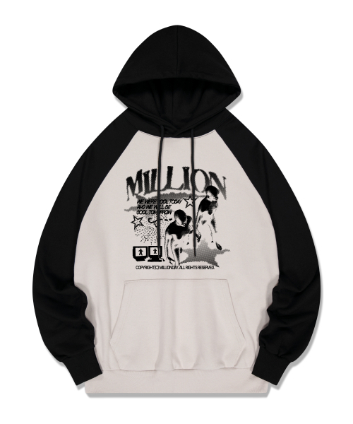 MILLION DAY（ミリオンデイ）の「Fantasy Raglan Hoodie（パーカー・レディース・ベージュ/ブラック/オートミール・LARGE/MEDIUM/X-LARGE）」の3枚目の写真