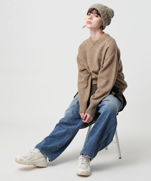BEAUTY&YOUTH UNITED ARROWS（ビューティーアンドユースユナイテッドアローズ）の「ネップ ポンポン ニットキャップ 2WAY（ニットキャップ/ビーニー・レディース・ブラック/グレー系/ベージュ・FREE）」の6枚目の写真