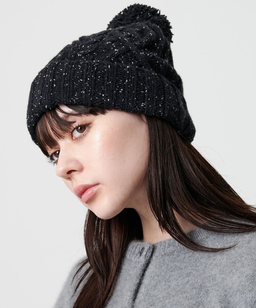 BEAUTY&YOUTH UNITED ARROWS（ビューティーアンドユースユナイテッドアローズ）の「ネップ ポンポン ニットキャップ 2WAY（ニットキャップ/ビーニー・レディース・ブラック/グレー系/ベージュ・FREE）」の7枚目の写真