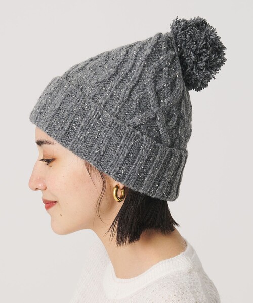 BEAUTY&YOUTH UNITED ARROWS（ビューティーアンドユースユナイテッドアローズ）の「ネップ ポンポン ニットキャップ 2WAY（ニットキャップ/ビーニー・レディース・ブラック/グレー系/ベージュ・FREE）」の9枚目の写真