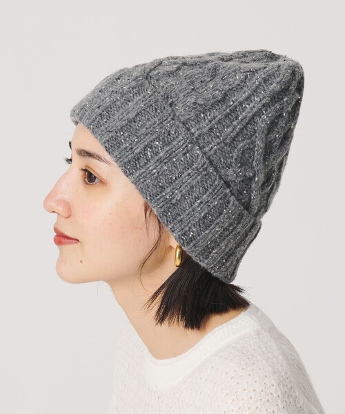 BEAUTY&YOUTH UNITED ARROWS（ビューティーアンドユースユナイテッドアローズ）の「ネップ ポンポン ニットキャップ 2WAY（ニットキャップ/ビーニー・レディース・ブラック/グレー系/ベージュ・FREE）」の10枚目の写真