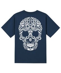 KTN0020 フラワースカル半袖Tシャツ - ネイビー