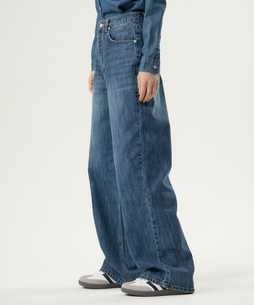 UNKNOWN PLANET(アンノウンプラネット)の「デイリーミッドワイドデニムパンツブルー(デニムパンツ・レディース・その他・LARGE/SMALL/MEDIUM)」の5枚目の写真