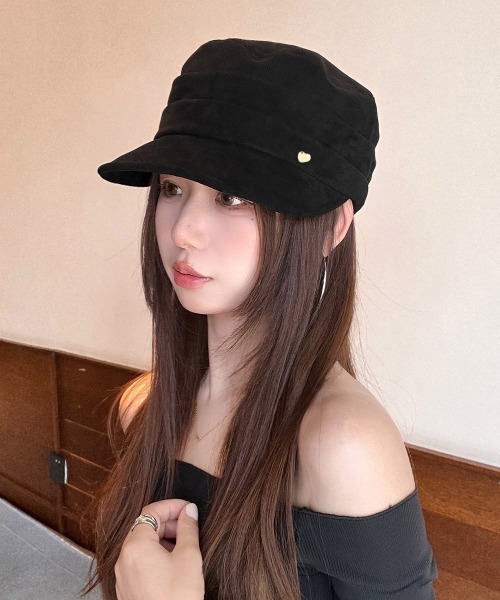 Miniministore（ミニミニストア）の「ワンポイントキャスケット スエード調帽子（キャスケット・レディース・ワインレッド/キャメル/アイボリー/ブラウン/ブラック・FREE）」の10枚目の写真