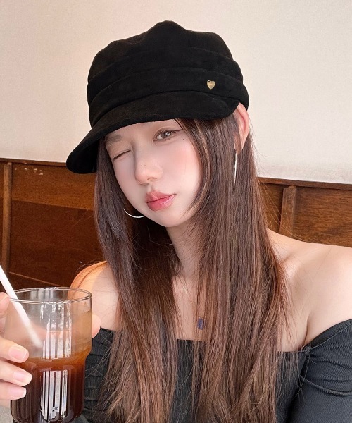 Miniministore（ミニミニストア）の「ワンポイントキャスケット スエード調帽子（キャスケット・レディース・ワインレッド/キャメル/アイボリー/ブラウン/ブラック・FREE）」の11枚目の写真