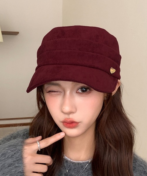 Miniministore（ミニミニストア）の「ワンポイントキャスケット スエード調帽子（キャスケット・レディース・ワインレッド/キャメル/アイボリー/ブラウン/ブラック・FREE）」の16枚目の写真
