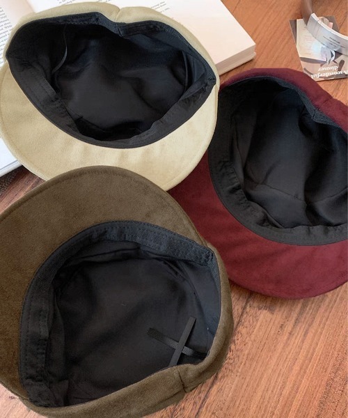 Miniministore（ミニミニストア）の「ワンポイントキャスケット スエード調帽子（キャスケット・レディース・ワインレッド/キャメル/アイボリー/ブラウン/ブラック・FREE）」の18枚目の写真