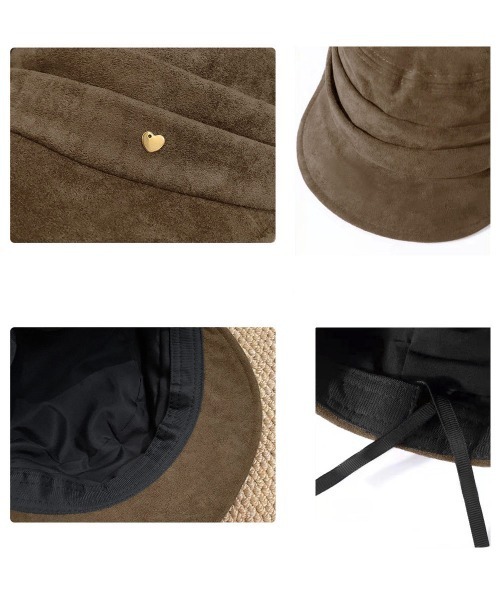 Miniministore（ミニミニストア）の「ワンポイントキャスケット スエード調帽子（キャスケット・レディース・ワインレッド/キャメル/アイボリー/ブラウン/ブラック・FREE）」の19枚目の写真