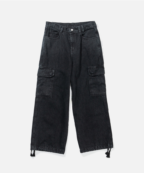 VASTIC(バスティック)の「ワイドカーゴデニムパンツ_ブラック(デニムパンツ・メンズ・その他・MEDIUM/LARGE/X-LARGE)」の2枚目の写真
