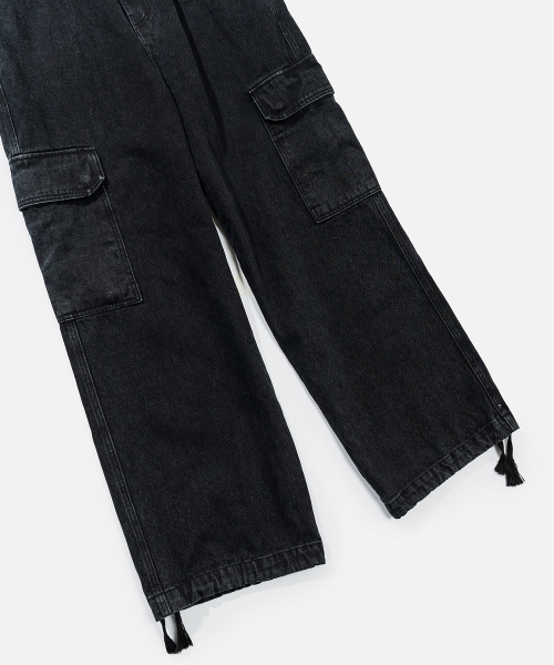VASTIC(バスティック)の「ワイドカーゴデニムパンツ_ブラック(デニムパンツ・メンズ・その他・MEDIUM/LARGE/X-LARGE)」の6枚目の写真