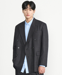PRAIRIE（プレリー）の「ストライプダブルブレザー（ブラック）（テーラードジャケット）」