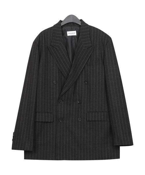 PRAIRIE(KR)(プレーリー)の「ストライプダブルブレザー(ブラック)(テーラードジャケット・メンズ・その他・SMALL/MEDIUM/LARGE)」の1枚目の写真