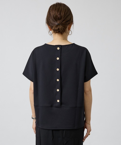 DESIGNWORKS(デザインワークス)の「【セットアップ対応】後ろボタン半袖トップス(シャツ/ブラウス・レディース・ベージュ/ブラック・フリー)」の20枚目の写真