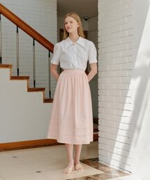 YUPPE（ヨッペ）の「POINT LAYERED SKIRT_PINK（スカート）」