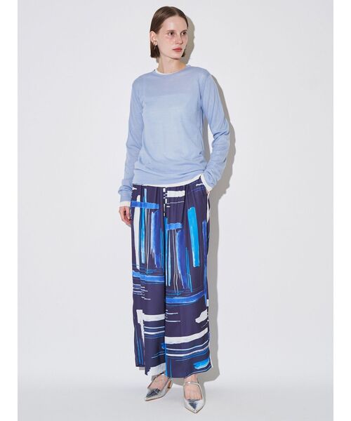 ELENDEEK(エレンディーク)の「フルイドラインパンツ(その他パンツ・レディース・オフホワイト/ネイビー・FREE)」の1枚目の写真