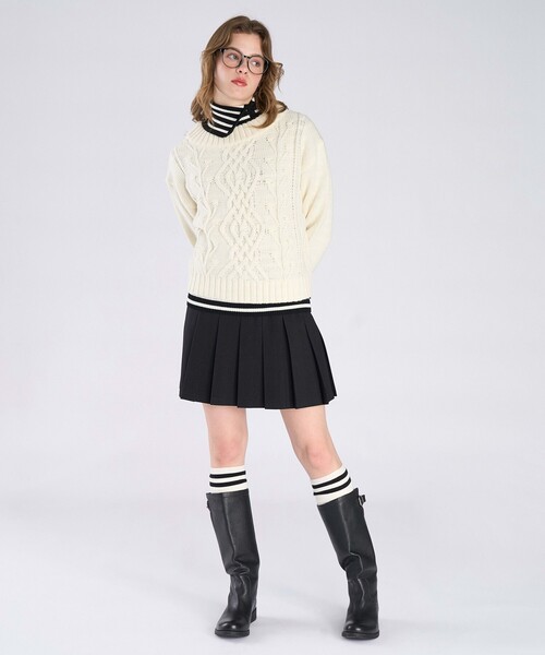 To b. by agnes b.（トゥービーバイアニエスベー）の「ウールアクリルケーブルプルオーバー（ニット/セーター・レディース・ホワイト・FREE）」の6枚目の写真