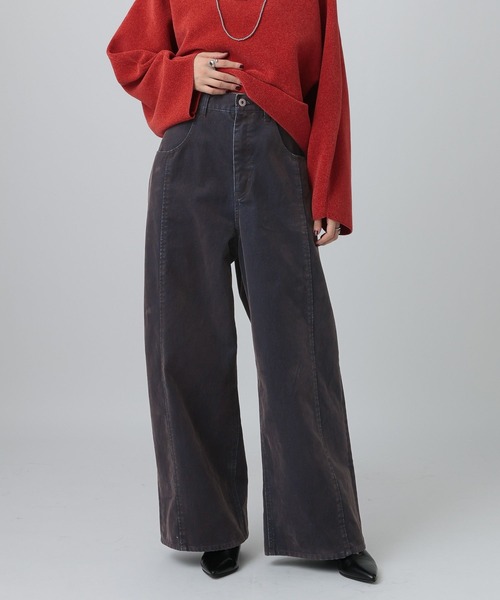 LEPSIM(レプシィム)の「フロッキーデニムパンツ 625432(デニムパンツ・レディース・チャコールグレー/ブラウン・FREE)」の1枚目の写真