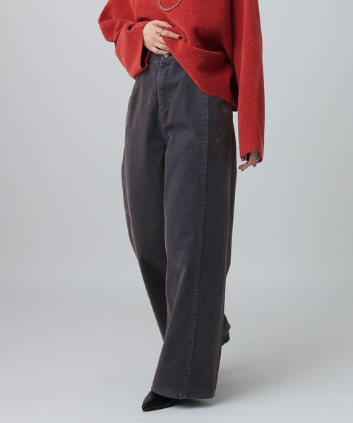 LEPSIM(レプシィム)の「フロッキーデニムパンツ 625432(デニムパンツ・レディース・チャコールグレー/ブラウン・FREE)」の4枚目の写真