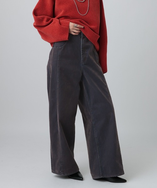 LEPSIM(レプシィム)の「フロッキーデニムパンツ 625432(デニムパンツ・レディース・チャコールグレー/ブラウン・FREE)」の5枚目の写真