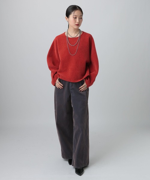 LEPSIM(レプシィム)の「フロッキーデニムパンツ 625432(デニムパンツ・レディース・チャコールグレー/ブラウン・FREE)」の7枚目の写真