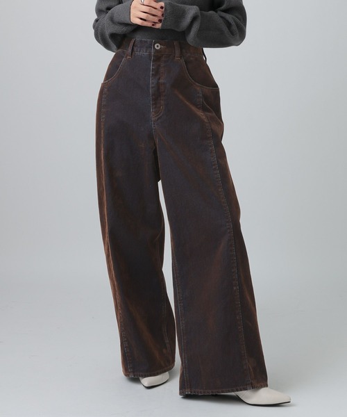 LEPSIM(レプシィム)の「フロッキーデニムパンツ 625432(デニムパンツ・レディース・チャコールグレー/ブラウン・FREE)」の9枚目の写真