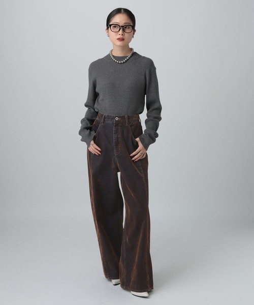 LEPSIM(レプシィム)の「フロッキーデニムパンツ 625432(デニムパンツ・レディース・チャコールグレー/ブラウン・FREE)」の12枚目の写真