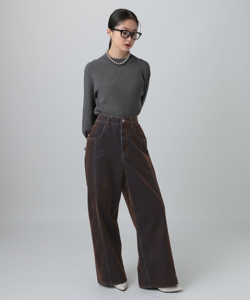 LEPSIM(レプシィム)の「フロッキーデニムパンツ 625432(デニムパンツ・レディース・チャコールグレー/ブラウン・FREE)」の13枚目の写真