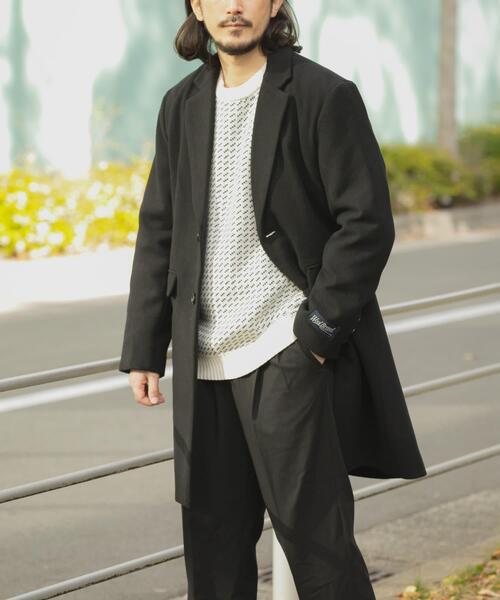 ITEMS URBANRESEARCH（アイテムズ アーバンリサーチ）の「ウールブレンドチェスターコート（チェスターコート・メンズ・グレー/ネイビー/ブラック・MEDIUM/LARGE）」の2枚目の写真