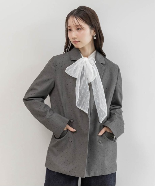 RANDA（ランダ）の「ダブルブレストテーラードジャケット（テーラードジャケット・レディース・グレー・0）」の21枚目の写真