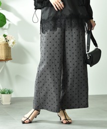 デニムライクドットプリントパンツ