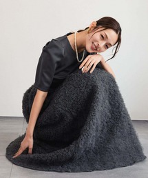 girl | モコモコセットアップドレス チュールフリル ロングスカート セパレート 2点セット 結婚式 ワンピース パーティードレス オケージョンドレス お呼ばれ 二次会 成人式 同窓会 謝恩会《着用動画あり》(ドレス)