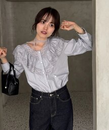 mystic（ミスティック）の「【@lily.s_y企画】Vフリルシェイプブラウス（シャツ/ブラウス）」