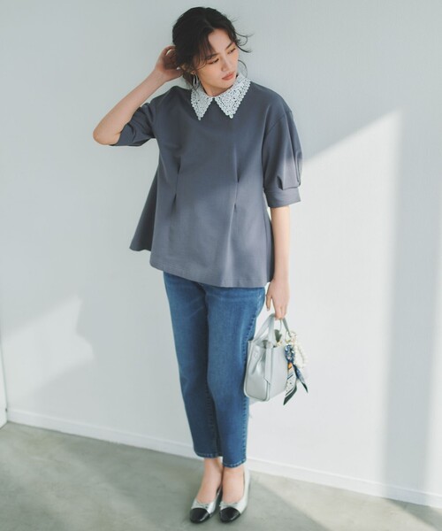 組曲 S(クミキョク チイサイサイズ)の「ミッドデニム パンツ(デニムパンツ・レディース・ネイビー系・S1/S2)」の19枚目の写真