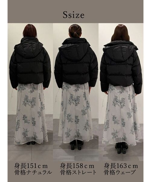 MERCURYDUO（マーキュリーデュオ）の「2WAYフード付アライドショートダウン（ダウンジャケット/コート・レディース・ブラック/アイボリー・MEDIUM/SMALL）」の21枚目の写真