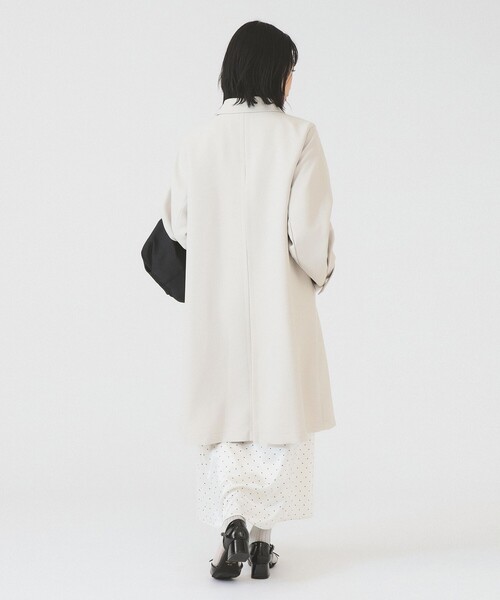 Ray BEAMS(レイビームス)の「ダブルクロス ステンカラー コート(ステンカラーコート・レディース・ホワイト系その他6/ベージュ・0/1)」の6枚目の写真