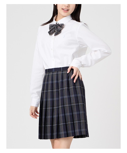 EASTBOY（イーストボーイ）の「スカート チェック 48cm丈 女子 制服 学生服 中学生 高校生 スクール 入学式 卒業式（スカート・キッズ・ネイビー系/チャコール/イエロー系・7号/13号/11号/9号）」の2枚目の写真