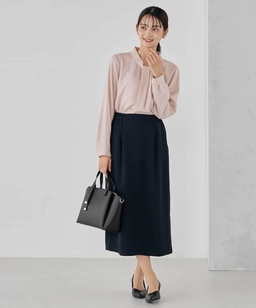 a.v.v（アーヴェヴェ）の「【洗える】ボウタイ風ブラウス（シャツ/ブラウス・レディース・ライトピンク/ブラック/ホワイト・36/38/40）」の8枚目の写真