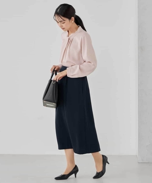 a.v.v（アーヴェヴェ）の「【洗える】ボウタイ風ブラウス（シャツ/ブラウス・レディース・ライトピンク/ブラック/ホワイト・36/38/40）」の9枚目の写真