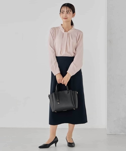 a.v.v（アーヴェヴェ）の「【洗える】ボウタイ風ブラウス（シャツ/ブラウス・レディース・ライトピンク/ブラック/ホワイト・36/38/40）」の10枚目の写真