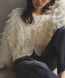 KOBE LETTUCE | ループ編みフェザーニットカーディガン(カーディガン/ボレロ)