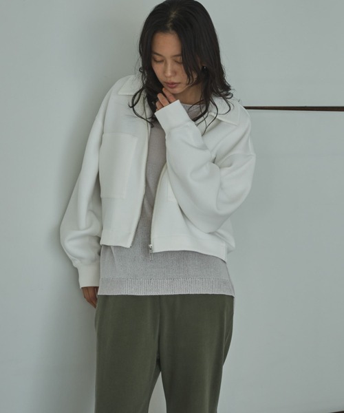 セール】【EC限定】モチモチシリーズ/ボンディングクロップドブルゾン