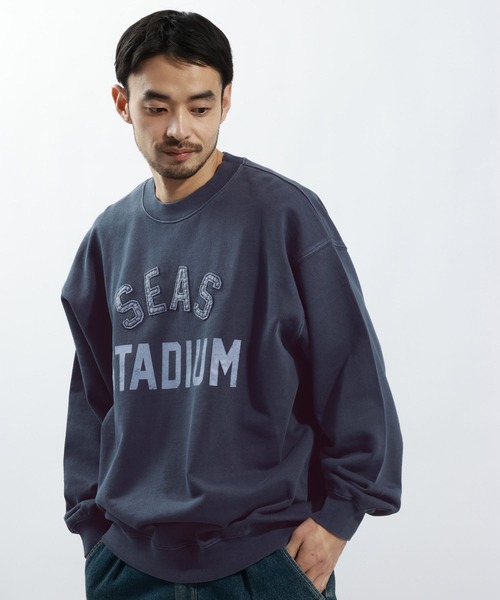 BAYFLOW（ベイフロー）の「ワッペンスウェットプルオーバー（スウェット・メンズ・ネイビー/オフホワイト・LARGE/MEDIUM）」の2枚目の写真