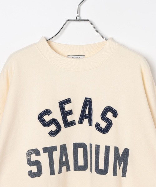 BAYFLOW（ベイフロー）の「ワッペンスウェットプルオーバー（スウェット・メンズ・ネイビー/オフホワイト・LARGE/MEDIUM）」の4枚目の写真