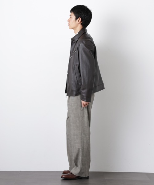 NANO universe（ナノユニバース）の「ラムナッパレザーライダースジャケット（ライダースジャケット・メンズ・ブラック/ブラウン・M/L）」の8枚目の写真