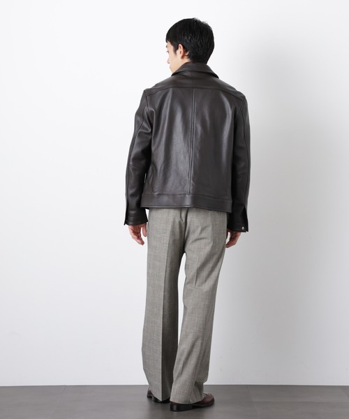 NANO universe（ナノユニバース）の「ラムナッパレザーライダースジャケット（ライダースジャケット・メンズ・ブラック/ブラウン・M/L）」の9枚目の写真