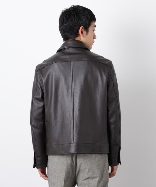 NANO universe（ナノユニバース）の「ラムナッパレザーライダースジャケット（ライダースジャケット・メンズ・ブラック/ブラウン・M/L）」の5枚目の写真