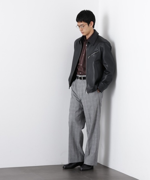 NANO universe（ナノユニバース）の「ラムナッパレザーライダースジャケット（ライダースジャケット・メンズ・ブラック/ブラウン・M/L）」の15枚目の写真